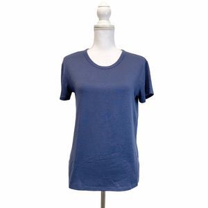 Wilfred Free Women's Small Basic Tee Shirt Blue Short Sleeve Top